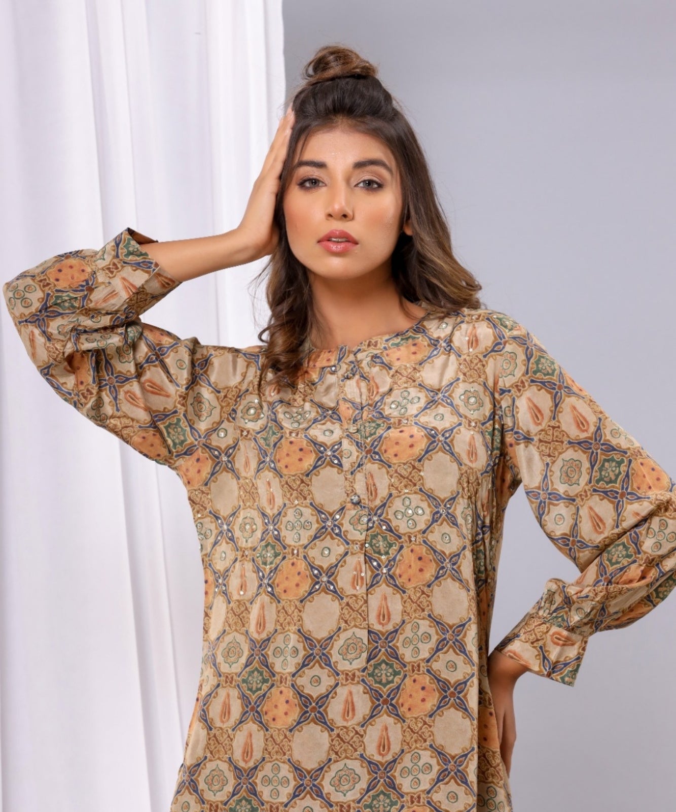 Green Co ord Set in Crepe Fabric
