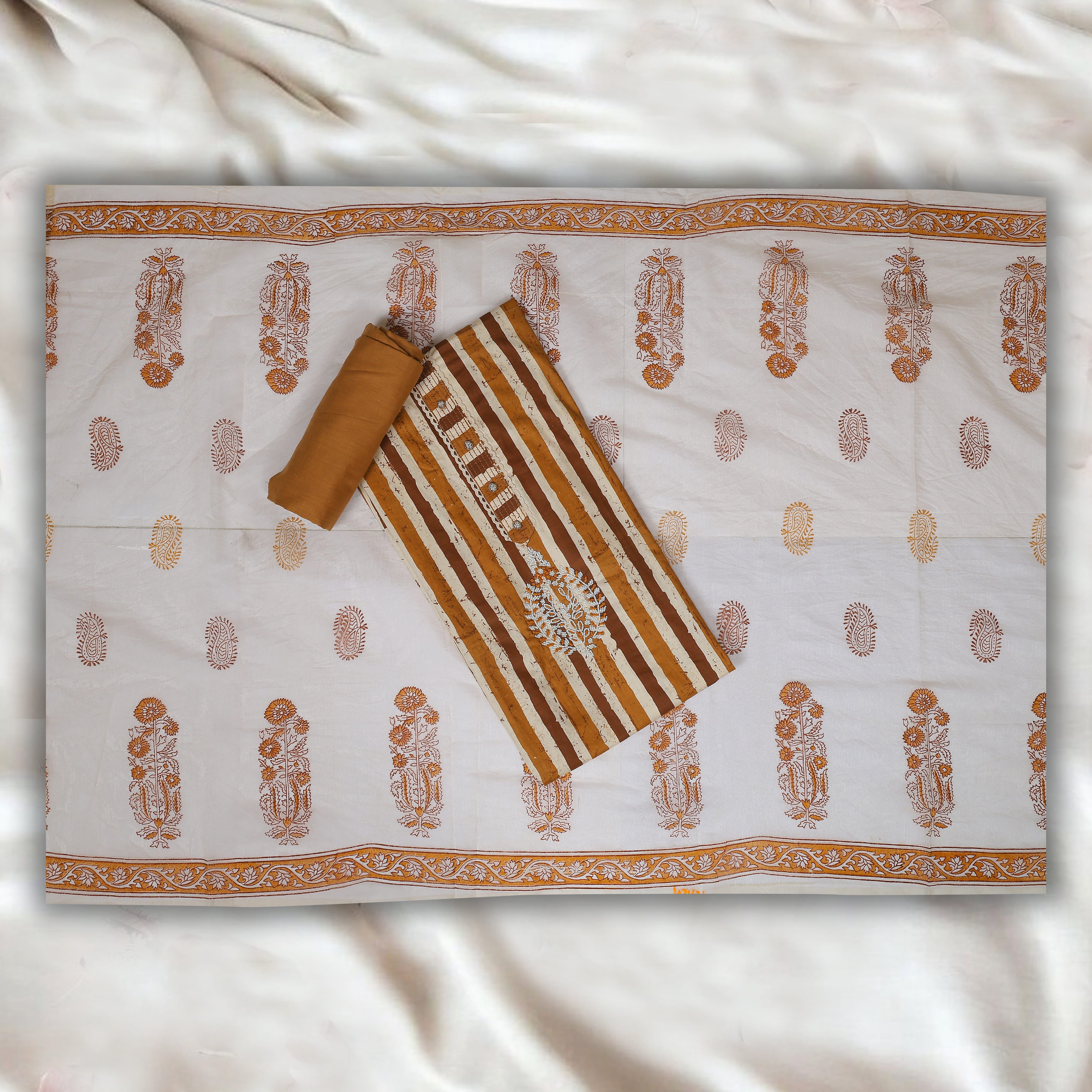 BROWN UNSTITCHED SUIT IN COTTON FABRIC