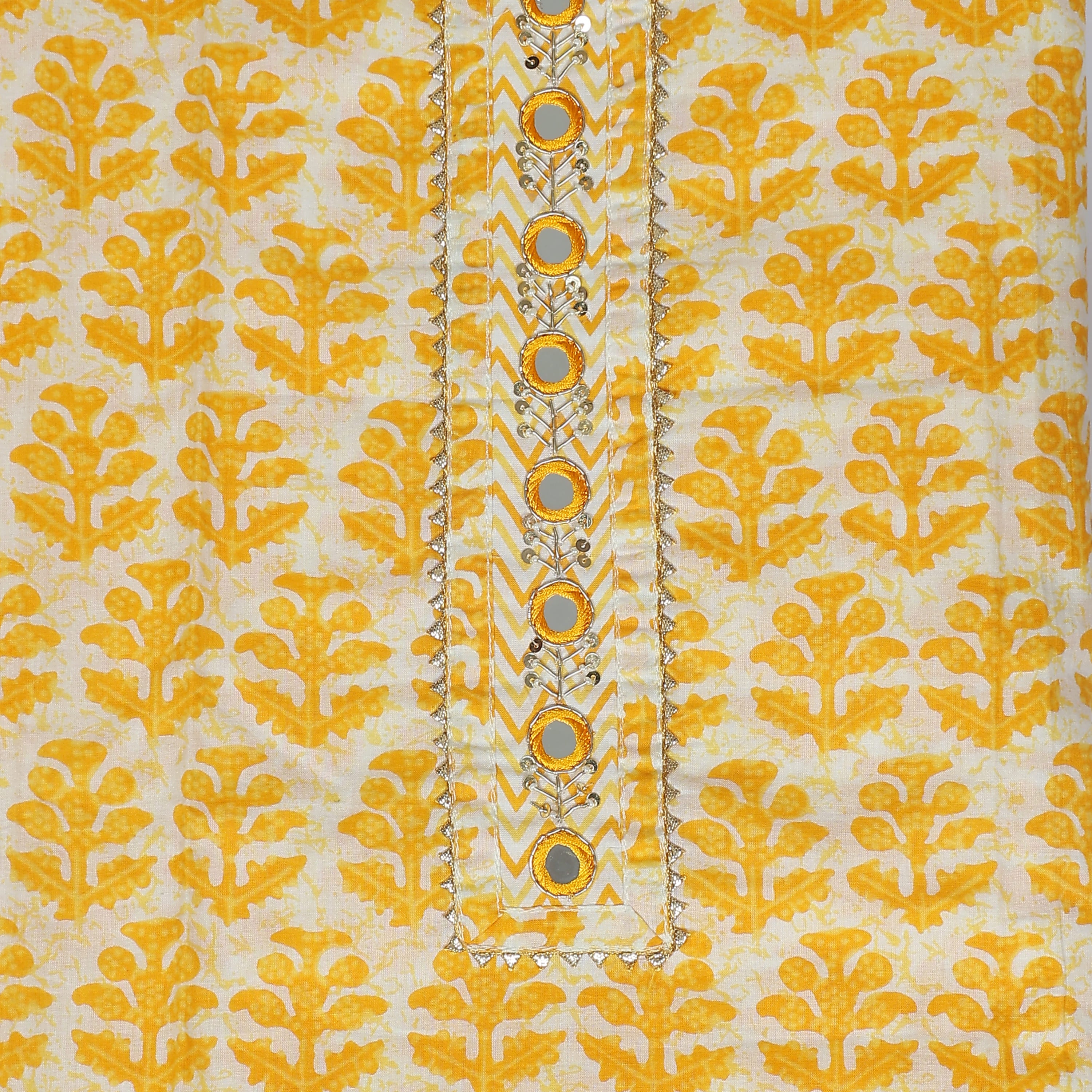 YELLOW UNSTITCHED SUIT IN COTTON FABRIC