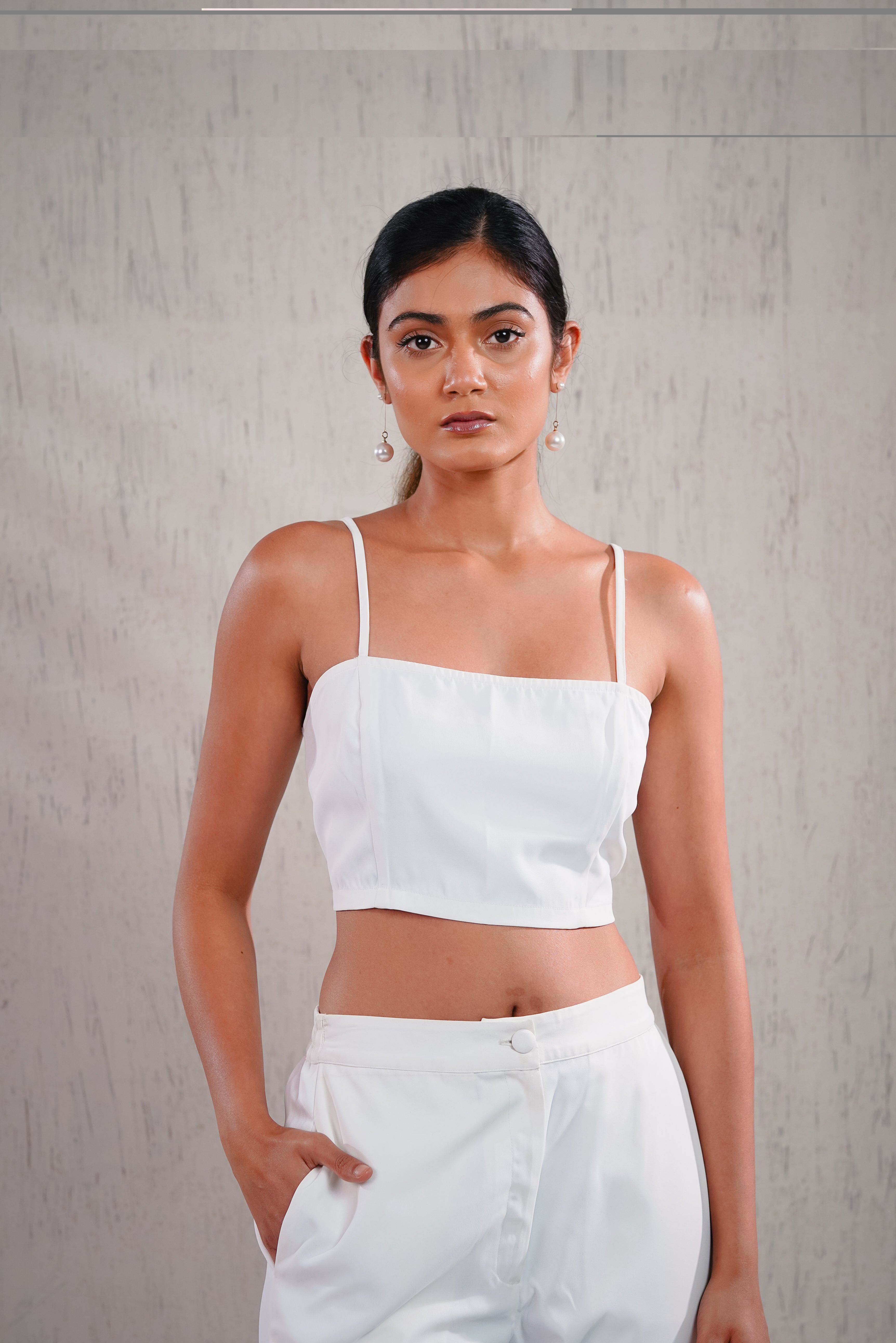 LANTANA - White Crop Top with FlarePants
