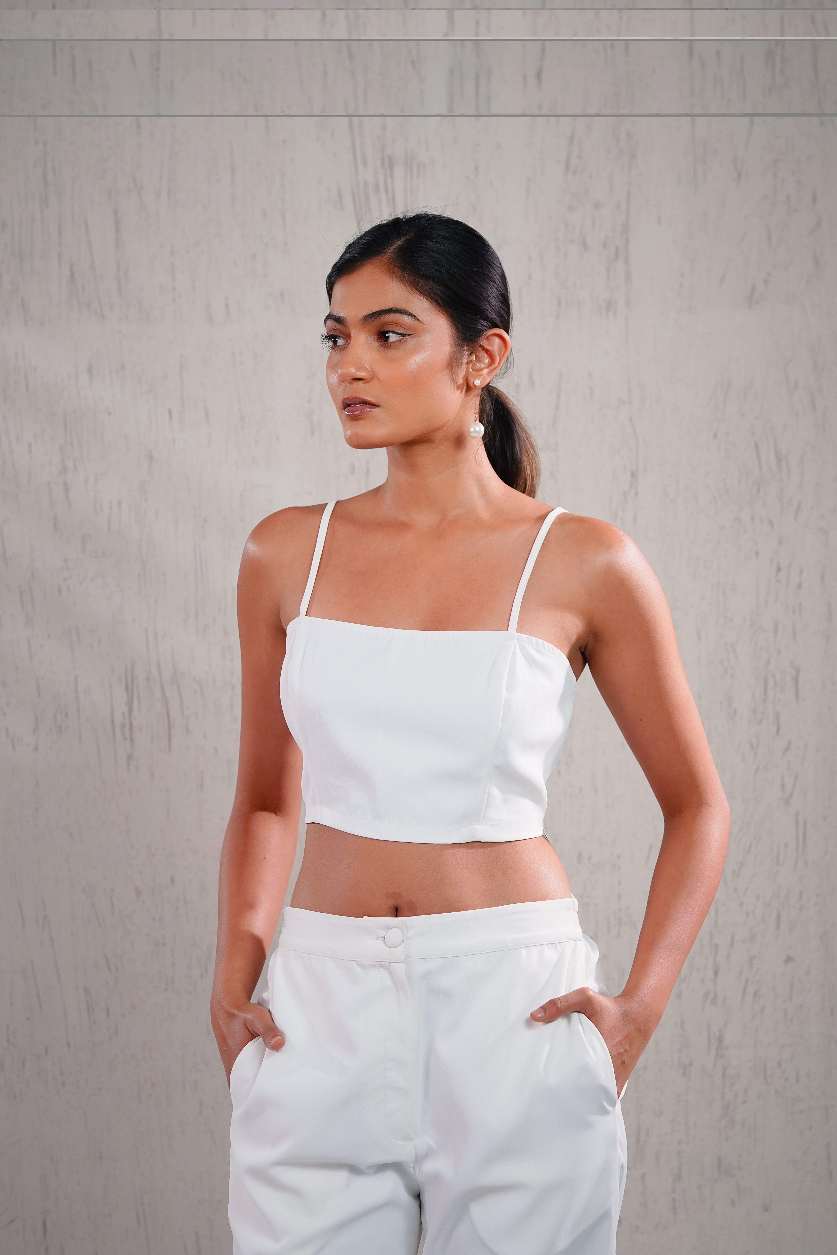 LANTANA - White Crop Top with FlarePants