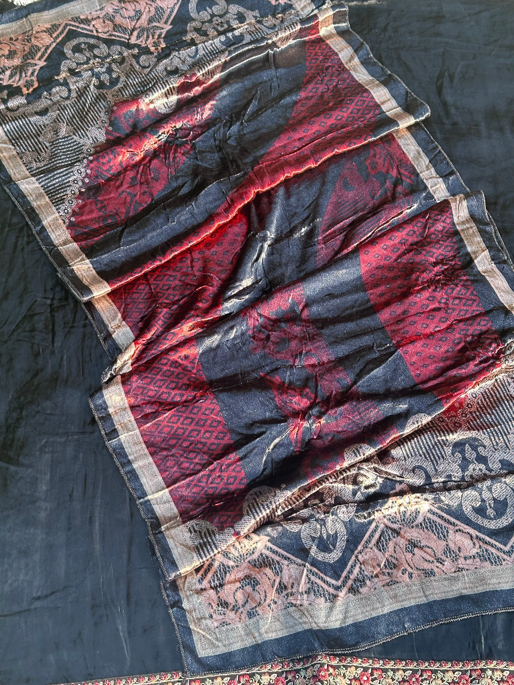 BLACK UNSTITCHED SUIT IN PURE SHANEEL FABRIC