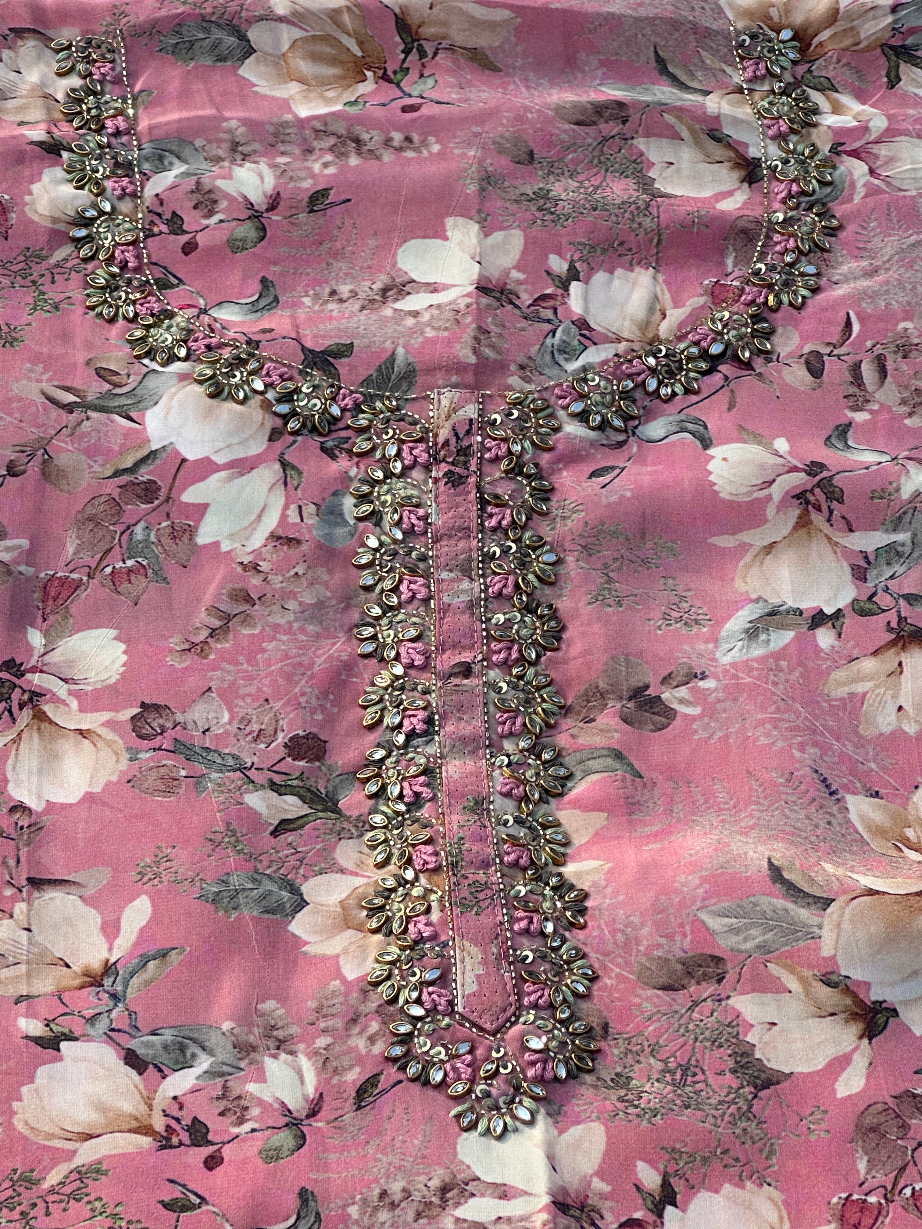 PINK UNSTITCHED SUIT IN PURE CREPE FABRIC