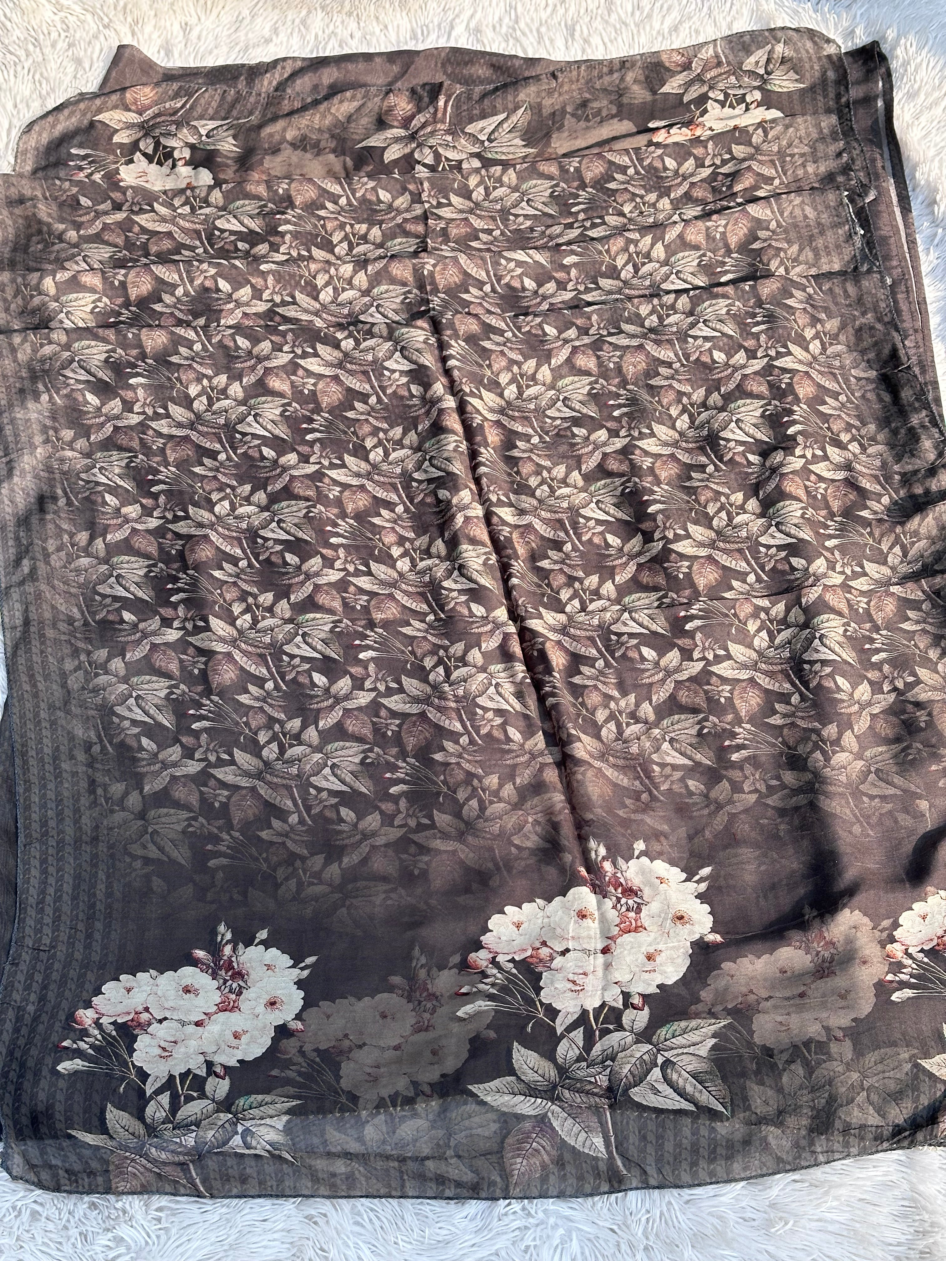 DARK GREY UNSTITCHED SUIT IN PURE MUSLIN FABRIC