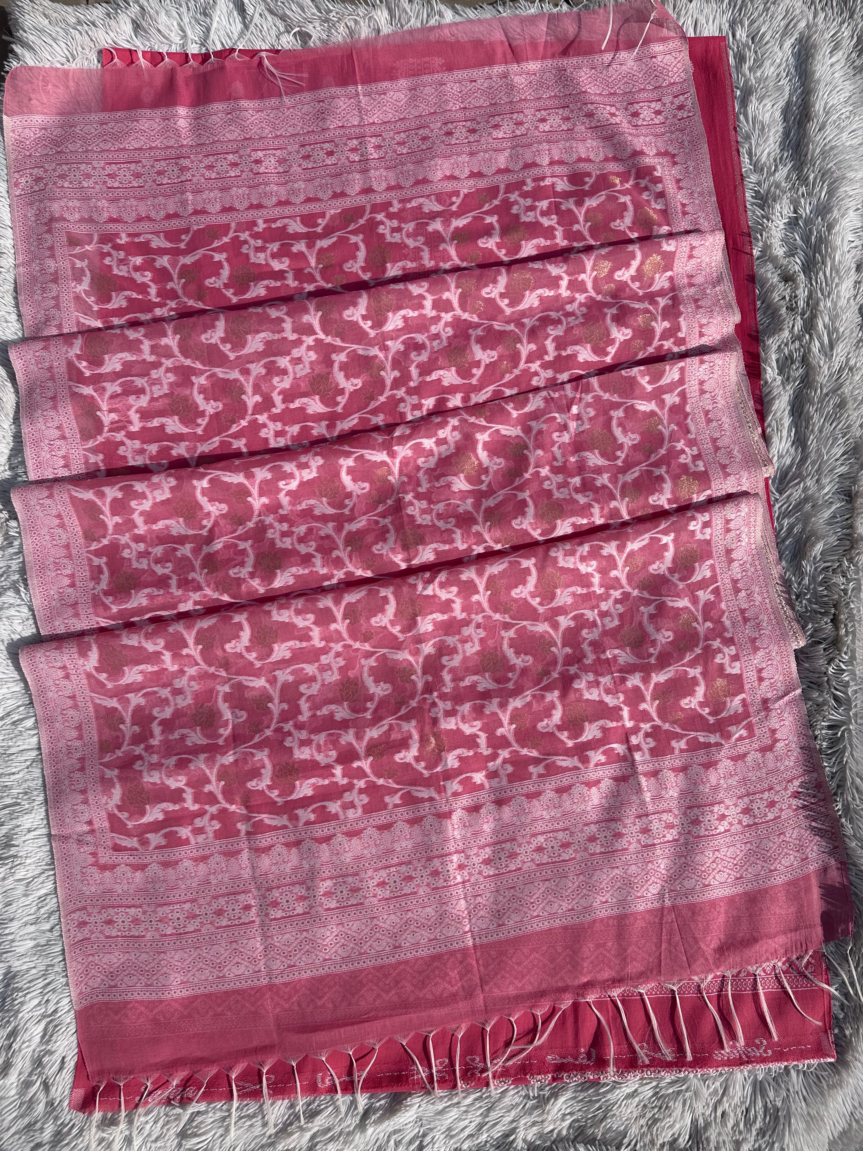 PINK UNSTITCHED SUIT IN GLAZE COTTON FABRIC