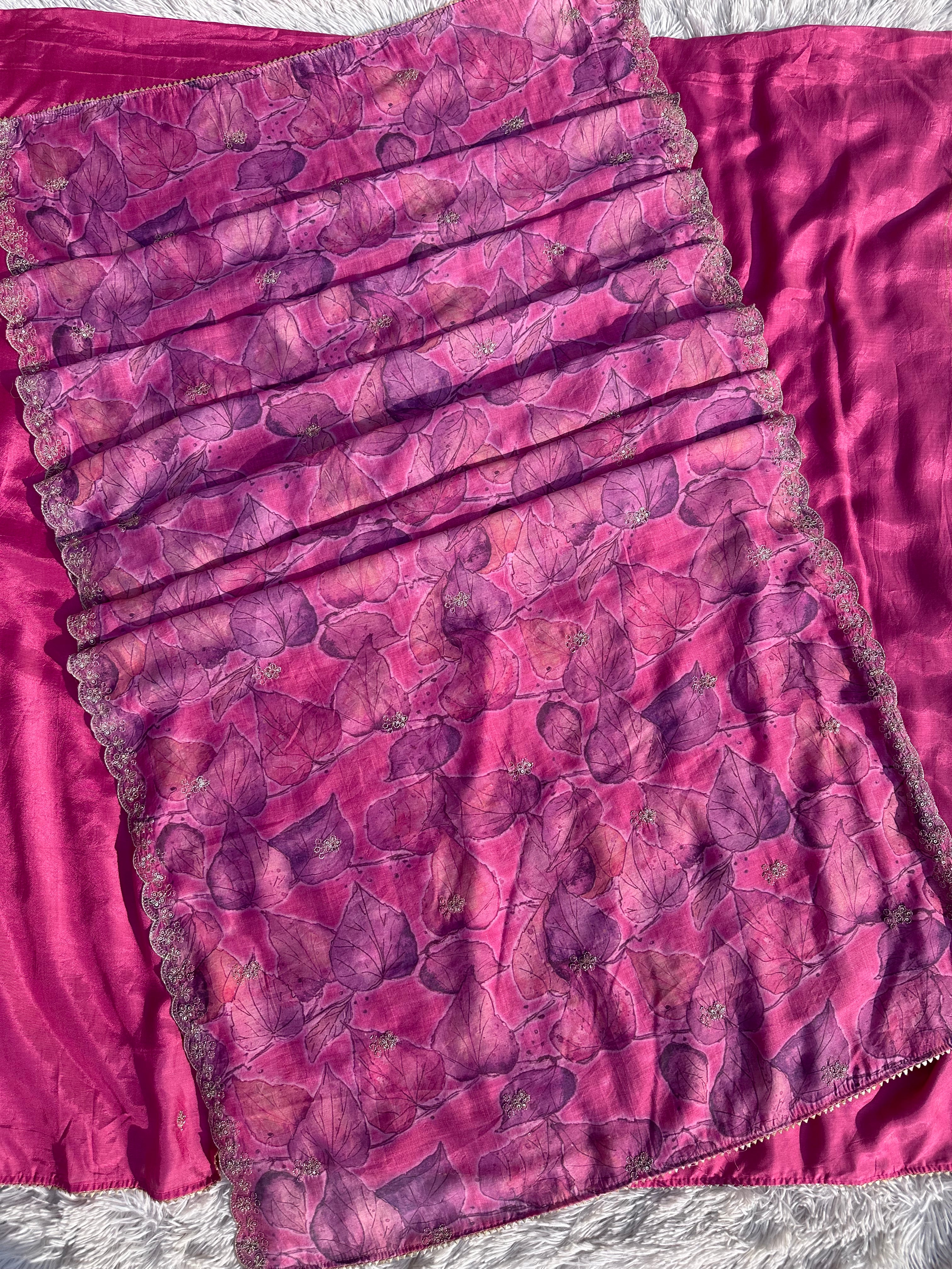 PINK UNSTITCHED SUIT IN COTTON MUSLIN SILK FABRIC