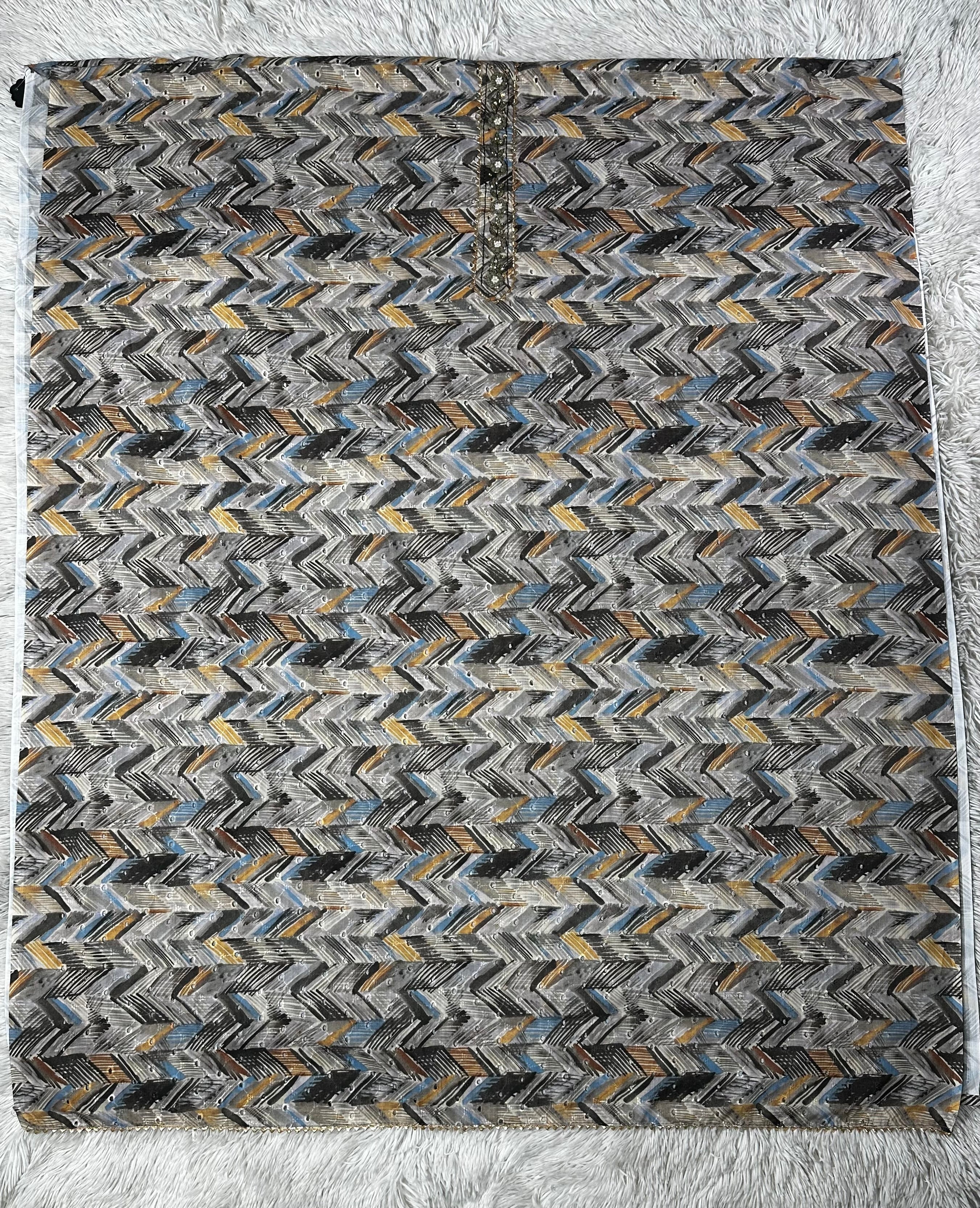 GREY UNSTITCHED SUIT IN PURE COTTON FABRIC