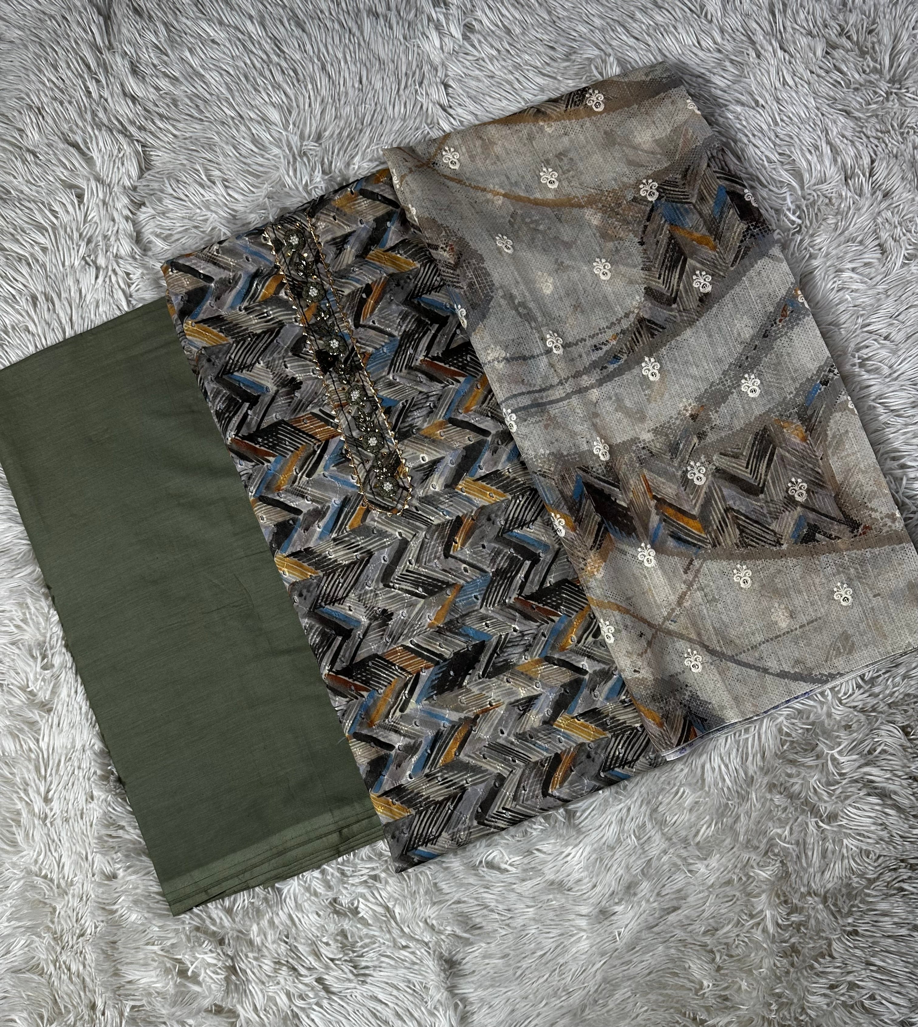 GREY UNSTITCHED SUIT IN PURE COTTON FABRIC