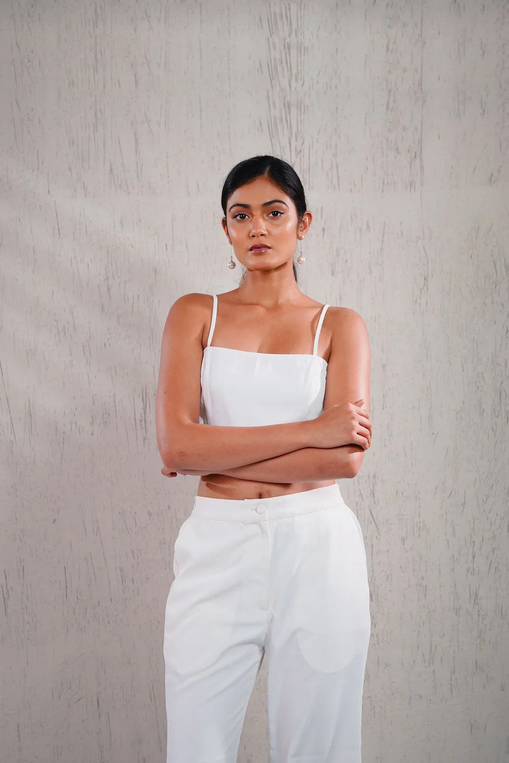 LANTANA - White Crop Top with FlarePants