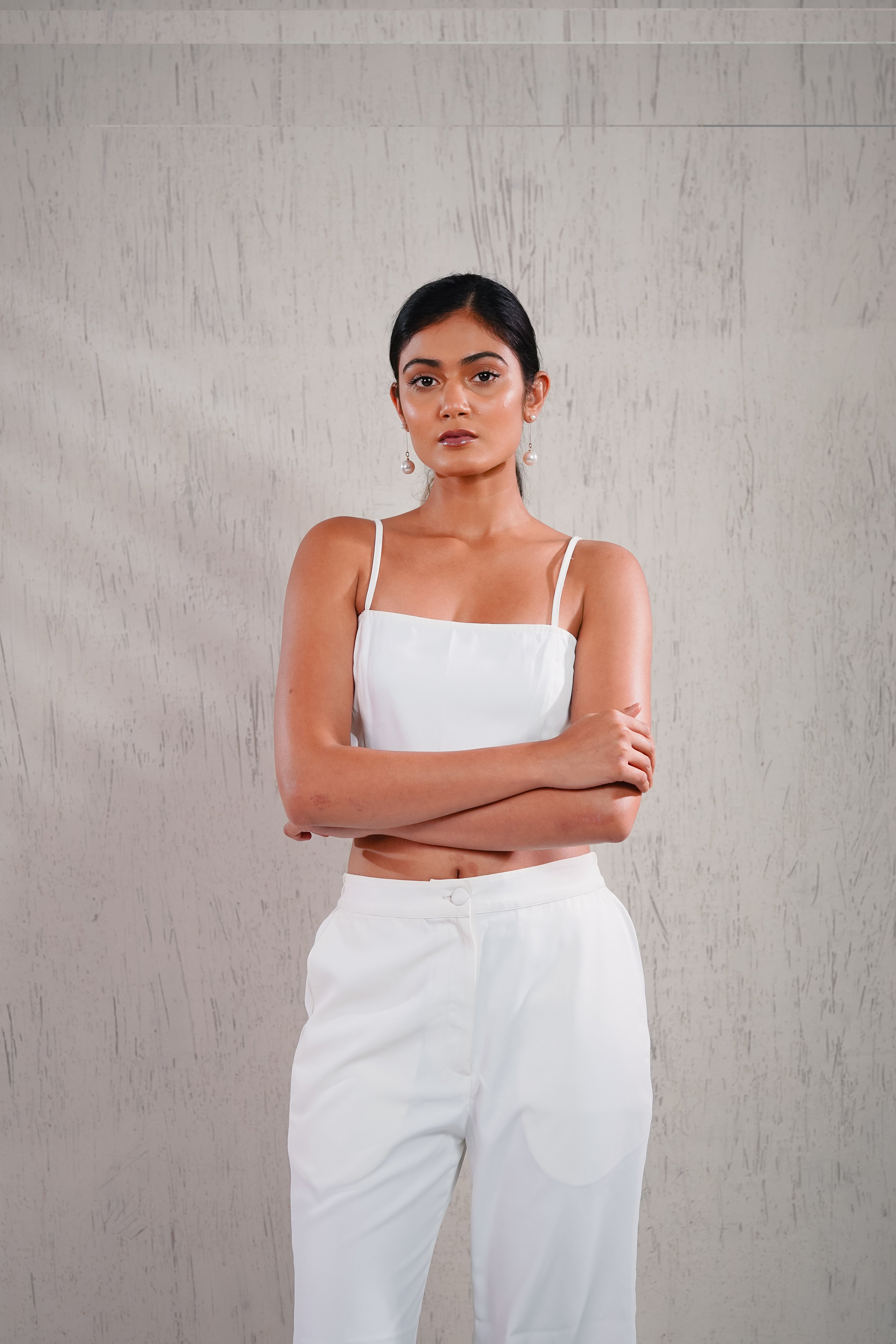 LANTANA - White Crop Top with FlarePants
