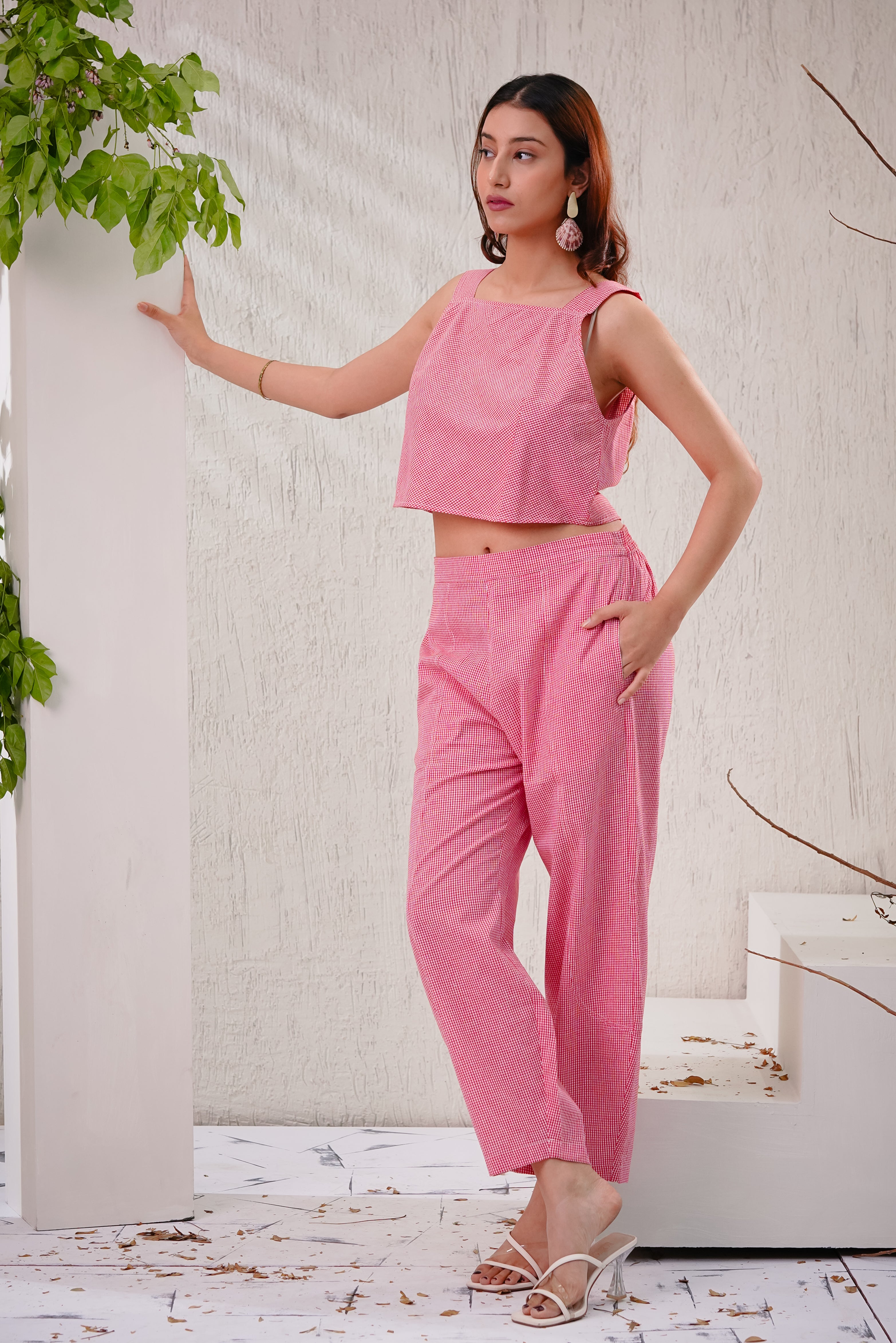 LOTUS - Red Checks Co-ord Set