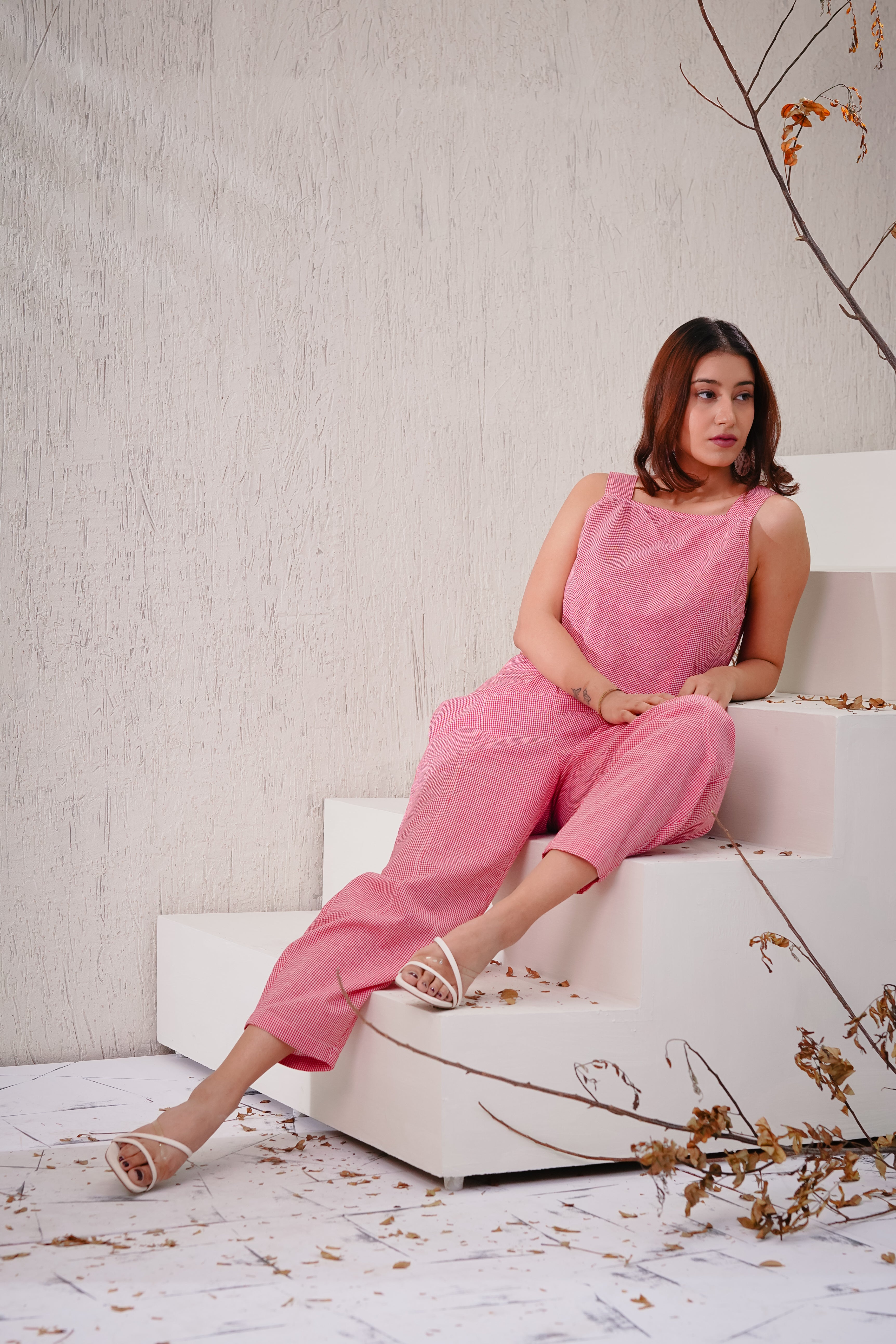 LOTUS - Red Checks Co-ord Set