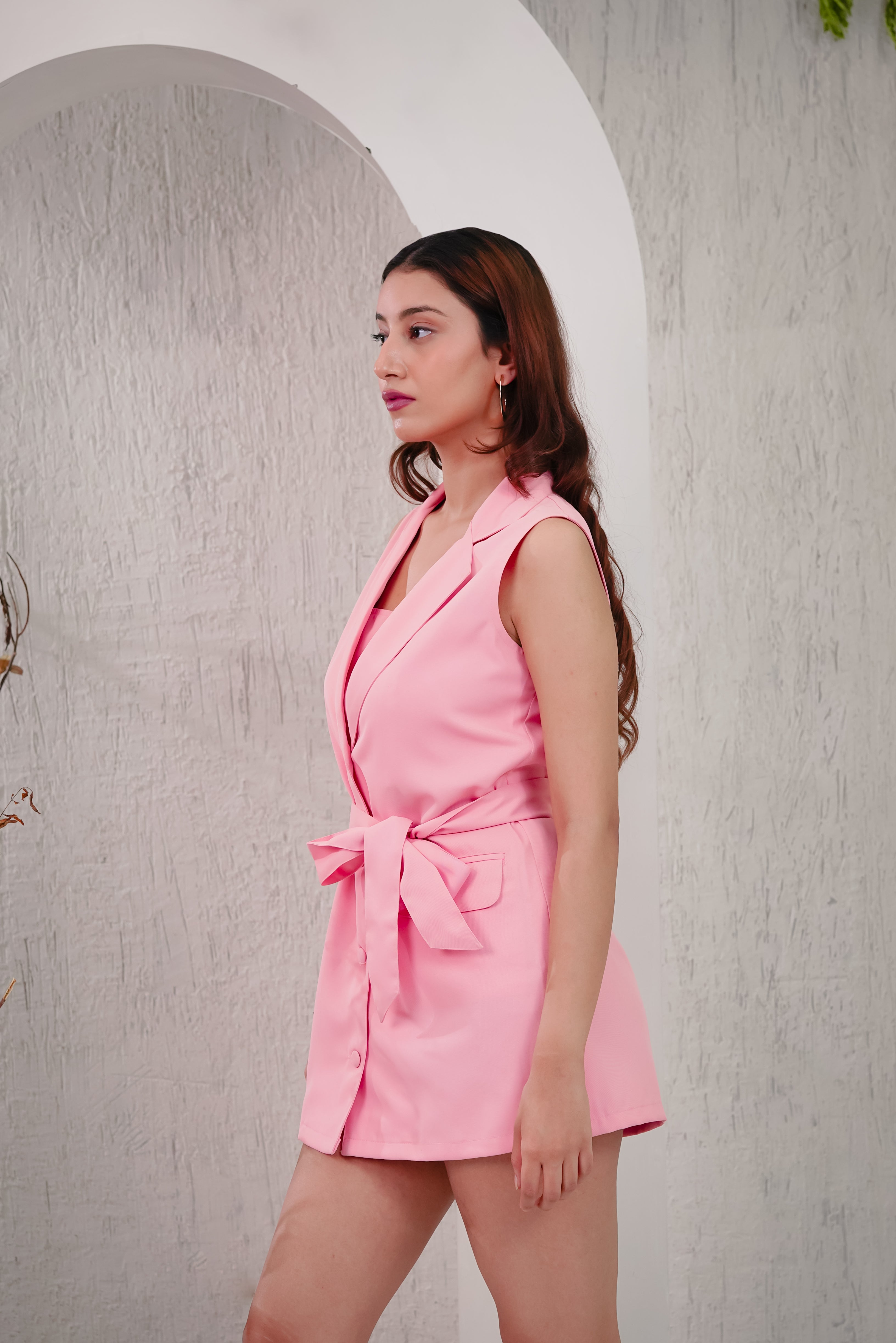 MAGNOLIA -  Peach Mini Coat Dress