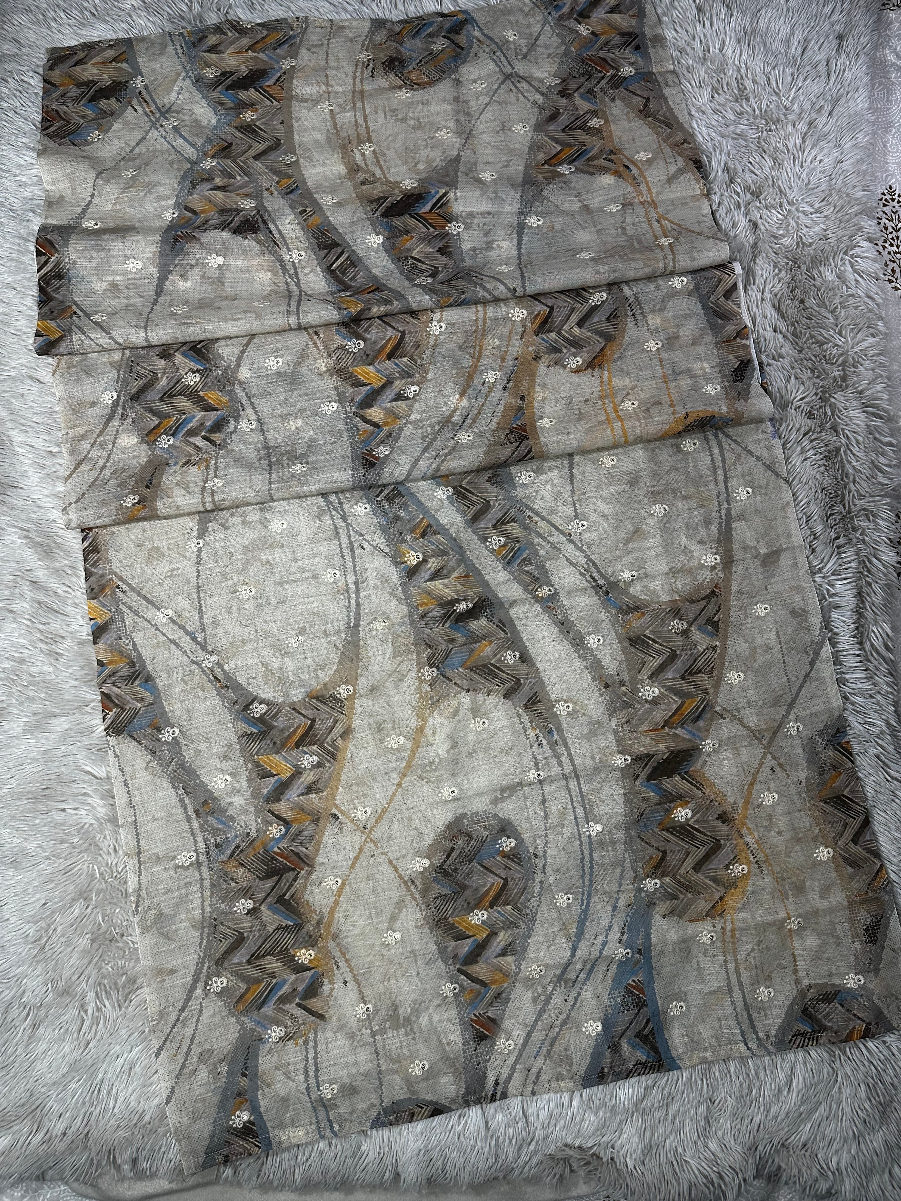 GREY UNSTITCHED SUIT IN PURE COTTON FABRIC